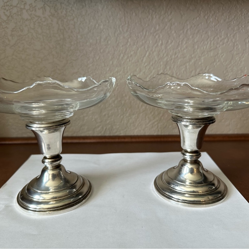 Frank M. Whiting, Sterling Silver and glass Compote Dishes - Picture 2 of 4